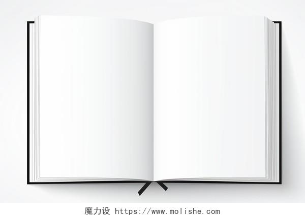 打开的空白页书本卡通AI元素